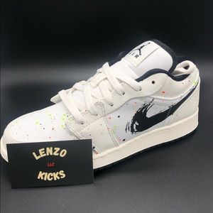 Jordan 1 Low SE GS “Brushstroke” 4y | 5.5 Women